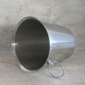 Seau à glace isotherme en acier inoxydable 3L personnalisé pour champagne, bière et cocktails, avec poignée, en métal, vente en gros - Product Image 5
