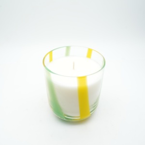 Bougie artisanale en verre transparent, contenants en verre recyclables bleu et <span class=keywords><strong>jaune</strong></span>, bougie personnalisée pour la décoration de fête et de la maison - Product Image 2