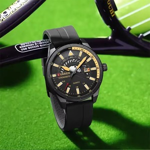Montre de sport de luxe pour homme CURREN 8421, style business et mode, étanche 3 ATM, bracelet en caoutchouc, mouvement à quartz, livraison directe - Product Image 6