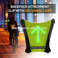 LED clignotant gilet vélo dos guidage lumière réfléchissant avertissement de sécurité vélo lumière sac à dos avec télécommande