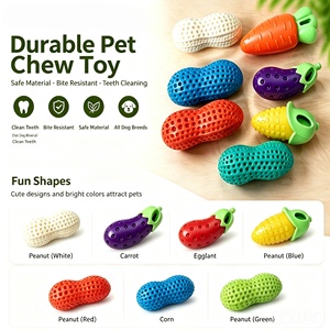 Jouets à mâcher pour chiens en TPR écologiques, résistants aux morsures, en forme d'arachide et de carotte, pour le nettoyage des dents, fournitures durables pour animaux de compagnie - Product Image 4