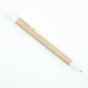 YS21 Custom Logo Eco-Friendly Ballpoint Pen in Kraft Paper Tube for Hotel, Conference, and Event Advertising