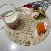 Plateau à biscuits personnalisé en bois Pafu pour la Sainte Nuit de Noël, plateau à friandises pour biscuits au lait, plateau à collations de Noël