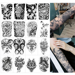 Tatouage temporaire tatouage semi-permanent étanche à la transpiration dure 2 semaines tatouage anti-friction à base de plantes réaliste pour jambe de bras - Product Image 1