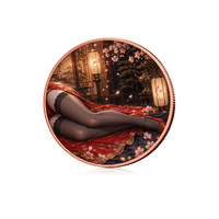 Double Pièce de Monnaie Commémorative Anime Beauté en Cuivre Pur .999 de 1 Oz avec Support d'Affichage en Acrylique