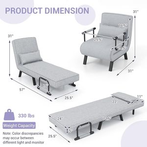 Cross-border 4-in-1 multifunctional <b>sofa</b> <b>bed</b>, home leisure <b>folding</b> recliner, simple and portable single <b>sofa</b> chair - Product Image 2