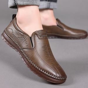 Zapatos de Cuero para Hombre, Verano y Otoño 2026, Nuevos Zapatos Casuales de Negocios de Cuero Genuino, Suela de Goma Suave Antideslizante, Versátiles y Fáciles de Poner - Product Image 2