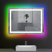 Interruptor Táctil de Alta Definición Antivaho, Moderno, Cuadrado, Inteligente, con Retroiluminación RGB LED, Montado en la Pared, a Prueba de Explosiones IP44, para Uso en Hoteles y Cosmética