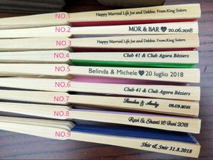 Customized Logo Personalized Hand Fan in Wedding <b>Gift</b> <b>Bag</b> Paper Carved Bamboo Technique Handmade Personalize - Product Image 3