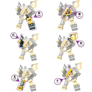 Figura de plástico 6 en 1, juguete de construcción, camión, excavadora, deformación, coche robot transformable - Product Image 2