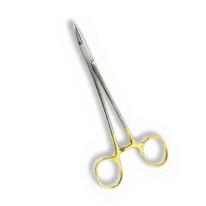 Volgo Care Intl. Aiguille Mayo Hegar en acier inoxydable de qualité supérieure / Porte-suture manuel avec inserts en carbure de tungstène et anneaux dorés - Product Image 1