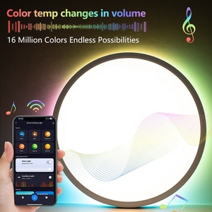 आरजीबी + सीडब्ल्यू 300 मिमी 400 मिमी आधुनिक स्मार्ट एलईडी छत पैनल प्रकाश सतह के लिए रिमोट कंट्रोल के साथ माउंट किया गया - Product Image 3