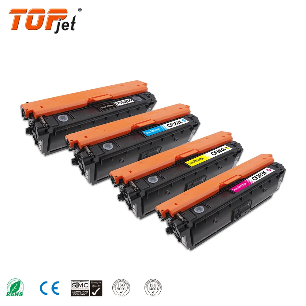 Topjet CF360X CF361X CF362X CF363X508XカラートナーカートリッジHPLaserJet M552dw M553n M553dwM553xプリンターと互換性があります