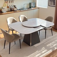 Nouvelle table à manger ovale haut de gamme avec design moderne pliable et extensible, mobilier de salle à manger écologique pour la maison