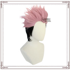 Retour des sorts Petit recto-verso Transparent bloquant les couleurs Boucle inversée Fibre haute température <span class=keywords><strong>Cosplay</strong></span> Anime Perruque Expédition le jour même - Product Image 3