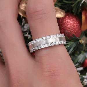 Offre Spéciale moissanite personnalisé anneau hommes cubain 14k blanc or mens 10 carat moissanite anneau - Product Image 6