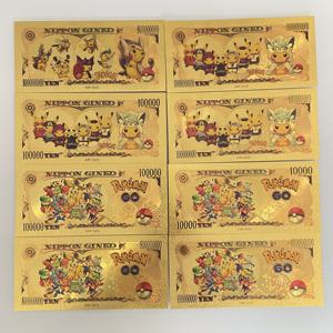 Коллекционные карточки Покемон из аниме (Япония), имитация банкноты 10000 юаней с золотым покрытием, металлические, двусторонние, с Пикачу, для игр и в подарок - Product Image 2