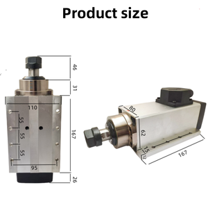 Máy khắc CNC hình vuông làm mát bằng không khí LZ2.2kw, tốc độ cao/thấp, trục chính khoan/phay 2.2kw, tình trạng mới, động cơ trục chính có bạc đạn - Product Image 6