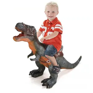 Samtoy Mountable Zachte Rubber Rideable Man Carrying Dier Kids Big Size Rit Op Dinosaurus Speelgoed Met Brullende Geluid