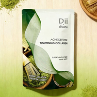 Pochette d'emballage cosmétique à trois soudures latérales sur mesure pour masque facial vert, en PE, résistante à l'humidité