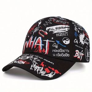 หมวกเบสบอลลายกราฟฟิตี้การ์ตูนสำหรับผู้หญิง วาดด้วยมือ สไตล์ฮิปฮอป สตรีทแฟชั่น โลโก้สั่งทำได้ ทันสมัยสำหรับผู้ชาย - Product Image 4