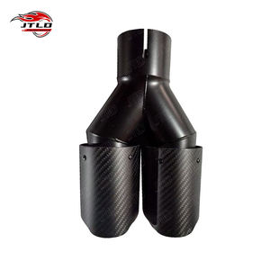 Punta de <span class=keywords><strong>escape</strong></span> de fibra de carbono universal para silenciador <span class=keywords><strong>Akrapovic</strong></span> | Doble <span class=keywords><strong>Salida</strong></span> de acero inoxidable negro MATE | Varios tamaños disponibles - Product Image 2