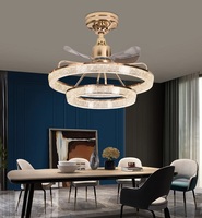 Lustre circulaire moderne et luxueux en acrylique - Éclairage LED pour salon avec finition dorée, dimmable, taille moyenne, garantie de 3 ans
