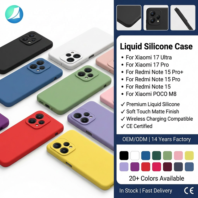 Liquid Silicone Phone Case for Xiaomi 17 Ultra for Redmi Note 15 Pro Microfiber Lining Shockproof Mobile Phone Cases Cover
