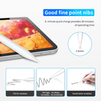 Stylet numérique actif en métal rechargeable USB-C avec 4 voyants d'affichage de la puissance, rejet de la paume et attraction magnétique pour écran tactile