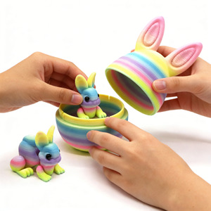 Easrer <b>Egg</b> Capsule Colorful Rabbit 3D Printed Suit Decompression Fidget <b>Toy</b> Safe PLA Material High Quality Stress-Reducing <b>Toy</b> - Product Image 2