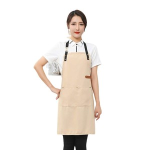 Tablier en toile réglable à col halter, taille unique, imperméable et résistant aux taches, pour restaurant, bar, tenue de travail - Product Image 1