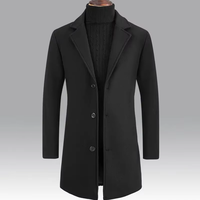 Manteau long sur mesure pour homme, simple boutonnage, aspect laine, style business, manteau habillé d'hiver, trench-coat formel, OEM