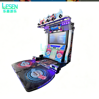 Machine d'arcade de danse pour 2 joueurs, fonctionnant à pièces, jeu de danse musicale avec écran HD de 55 pouces et éclairage LED coloré pour lieux intérieurs