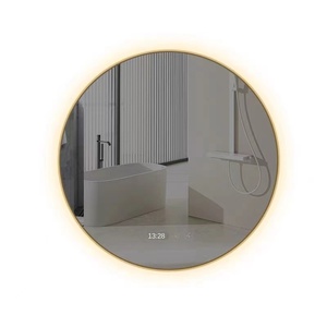 Espejo inteligente enmarcado redondo, pantalla táctil de baño, LED con luz, desempañador, espejo de baño, espejo de baño, colgante de pared - Product Image 6