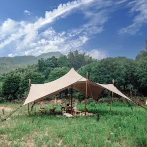 Tenda elasticizzata a forma libera con palo in legno personalizzato tenda da festa elasticizzata per feste di matrimonio impermeabile