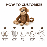 Peluche singe personnalisée directement de l'usine, rembourrage en coton PP, cadeau d'anniversaire pour marques IP originales - Poupée de personnage en peluche OEM/ODM