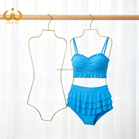 Cintre en fil de fer doré personnalisé pour sous-vêtements, lingerie, maillots de bain et bikinis, pour présentation de vêtements et de lingerie
