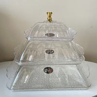 Boîte à pain rectangulaire avec couvercle doré, assiettes à bonbons, plateau à fruits pour salon, plateau à gâteaux pour table basse, assiettes de fête de mariage