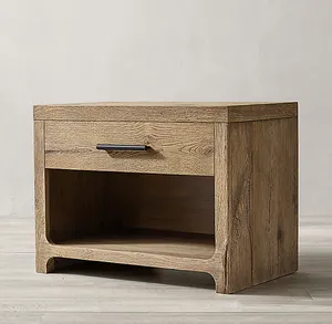 Muebles de cocina de dormitorio de lujo de tamaño personalizado mesita de noche de madera de roble macizo mesita de noche lateral