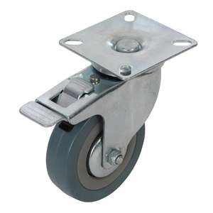 Fixman Roulette pivotante en caoutchouc freinée 75mm 50kg - Product Image 1