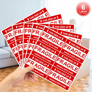 2 ''* 3'' màu hồng dán dễ vỡ cho vận chuyển không chà đạp & gấp Sticker không thả nhãn cho gửi thư phong bì thùng carton Pallet - Product Image 6