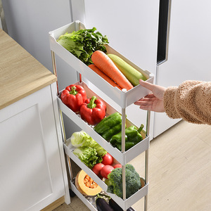 Utility Rack Kitchen Storage Cart White 3 Tier Stainless Steel Rolling Organizer for Small Spaces - Product Image 5