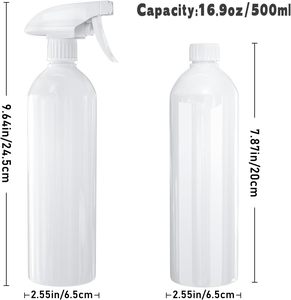 Botella redonda de plástico blanco HDPE 500ml Botella de spray con gatillo Botellas de detergente - Product Image 3