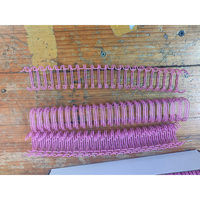 Reliure Wire-O 1 pouce, pas 2:1, 25,4 mm, rose, pour machine à relier Wire-O, spirale double fil