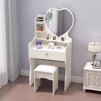 Petite coiffeuse transfrontalière avec miroir pour appartements de location et chambres, moderne, simple, économique, en panneau MDF