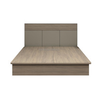 Cama de Hotel Moderna con Plataforma de Madera MDF, Cabecera Integrada y Mesitas de Noche Flotantes para Dormitorio, Apartamento y Proyectos Hoteleros Económicos