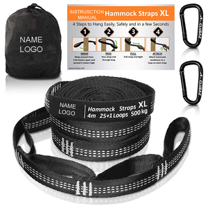 Sangles <span class=keywords><strong>de</strong></span> <span class=keywords><strong>hamac</strong></span> en polyester, kit <span class=keywords><strong>de</strong></span> suspension légères, 10 pièces, 20 + 1 boucles, avec boucle - Product Image 3