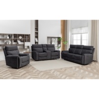 Sofa Recliner Elektrik Modern Grosir, Dapat Diperpanjang 3+2+1, Sandaran Kepala Satu Dudukan, Konsol, Set Kursi Santai, Furnitur Ruang Tamu Kayu