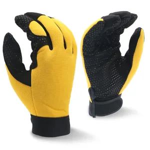 ENTE SAFETY Nouveau design de tissu élastique en microfibre avec des gants de mécanicien de paume en pointillés avec logo personnalisé et couleur personnalisée