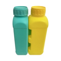 Bouteille en plastique HDPE de 300 ml + 500 ml avec poignée latérale, poignée ergonomique, conteneur pour eau chimique, couleur personnalisée, bouteille vide